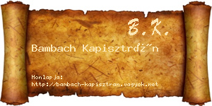 Bambach Kapisztrán névjegykártya